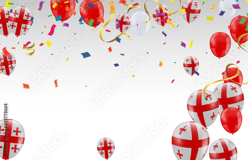 Georgia Independence Day poster. Patriotic holiday.Georgia balloons