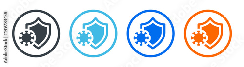 Protective antivirus shield icon vector illustration. photo