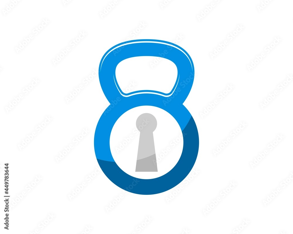 Simple gym kettle bell with key hole inside Simple gym kettle bell with key hole inside