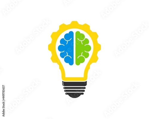 Electrical bulb with mechanical gear and brain inside