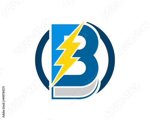 Free Download Circle shape with B book and lightning inside - GFXLoad