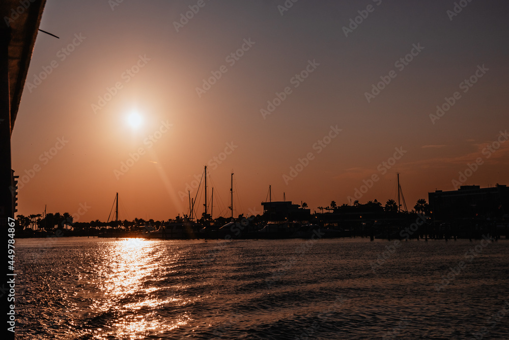 sunset on the marina