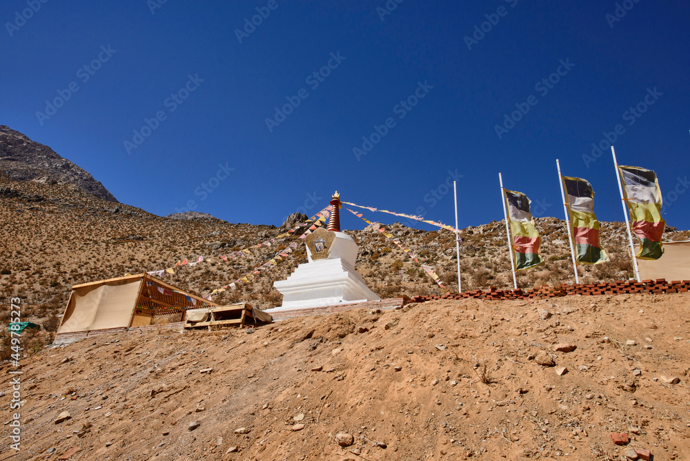 The Buddhist stupa of Otzer Ling in Cochiguaz, Elqui Valley, Chile