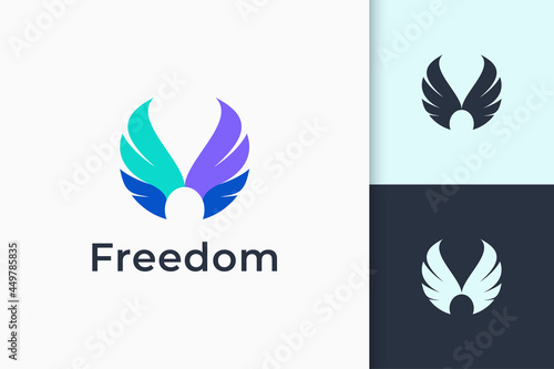 Wing logo represents freedom and power for plane or technology company