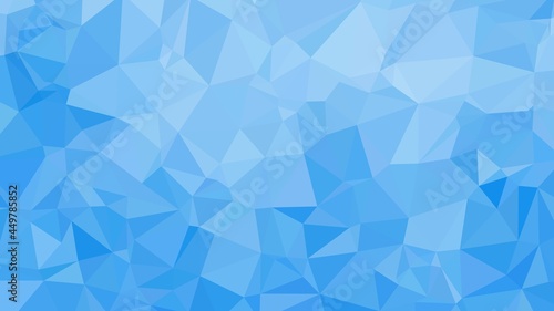 Light blue ice abstract background. Abstract blue ice low poly or geometric background. Used for background, backdrop, card.