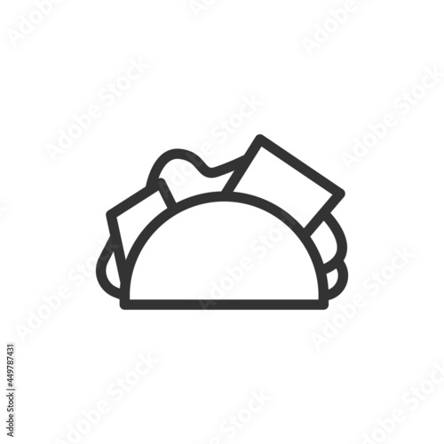 Premium taco line icon for app, web and UI.
