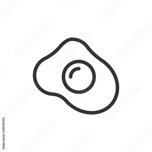 Simple fried egg line icon.