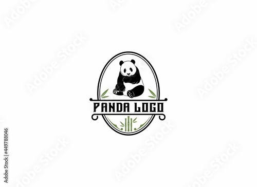 cute panda logo on white background