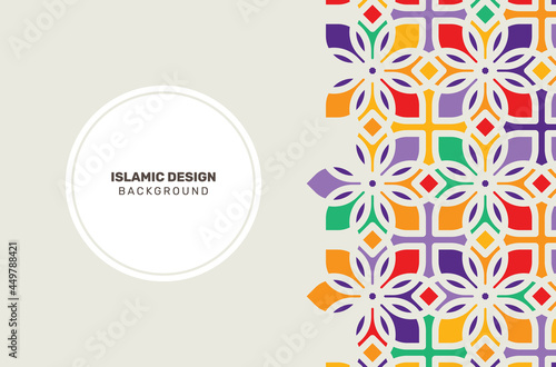 Islamic creative background with colorful mosaic . - Vector.