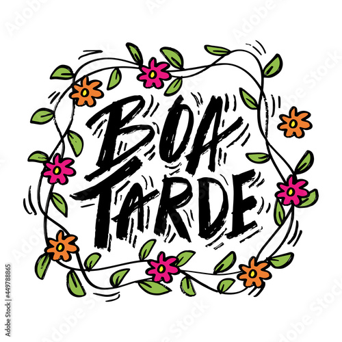 Boa Tarde hand lettering. Good Afternoon. Brazilian.