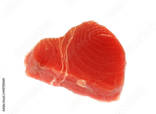  fresh tuna fish fillet isolated on white background