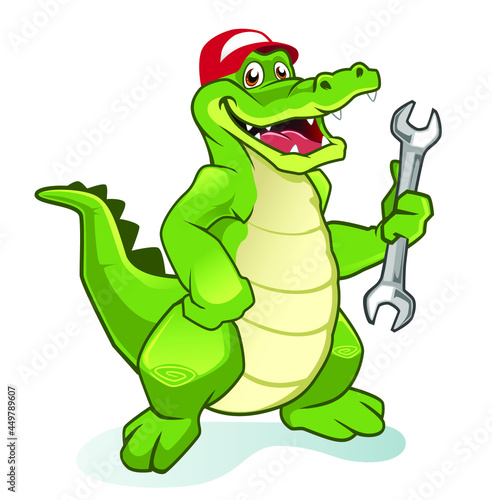 crocodile mascot cartoon in vector