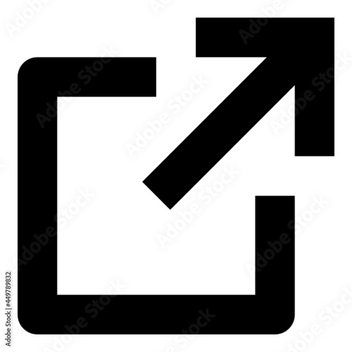 Open new window icon on the white background.