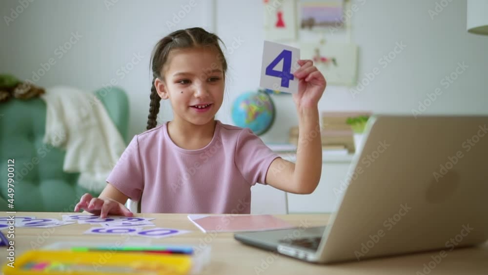 Home education of junior schoolchildren girl shows digit Spbd Home education of junior schoolchildren girl shows digit Spbd