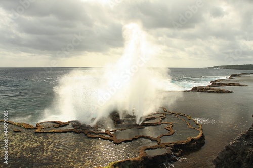 blowhole explosion on tonga coastline
