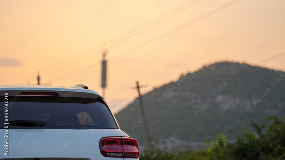 Evening sunset and cars