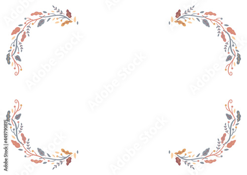 ボタニカルなデザインの飾り枠