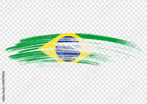 Brazil  flag with brush paint textured isolated  on png or transparent background,Symbol Brazil,template for banner,advertising ,promote, design,vector,top gold medal winner sport country