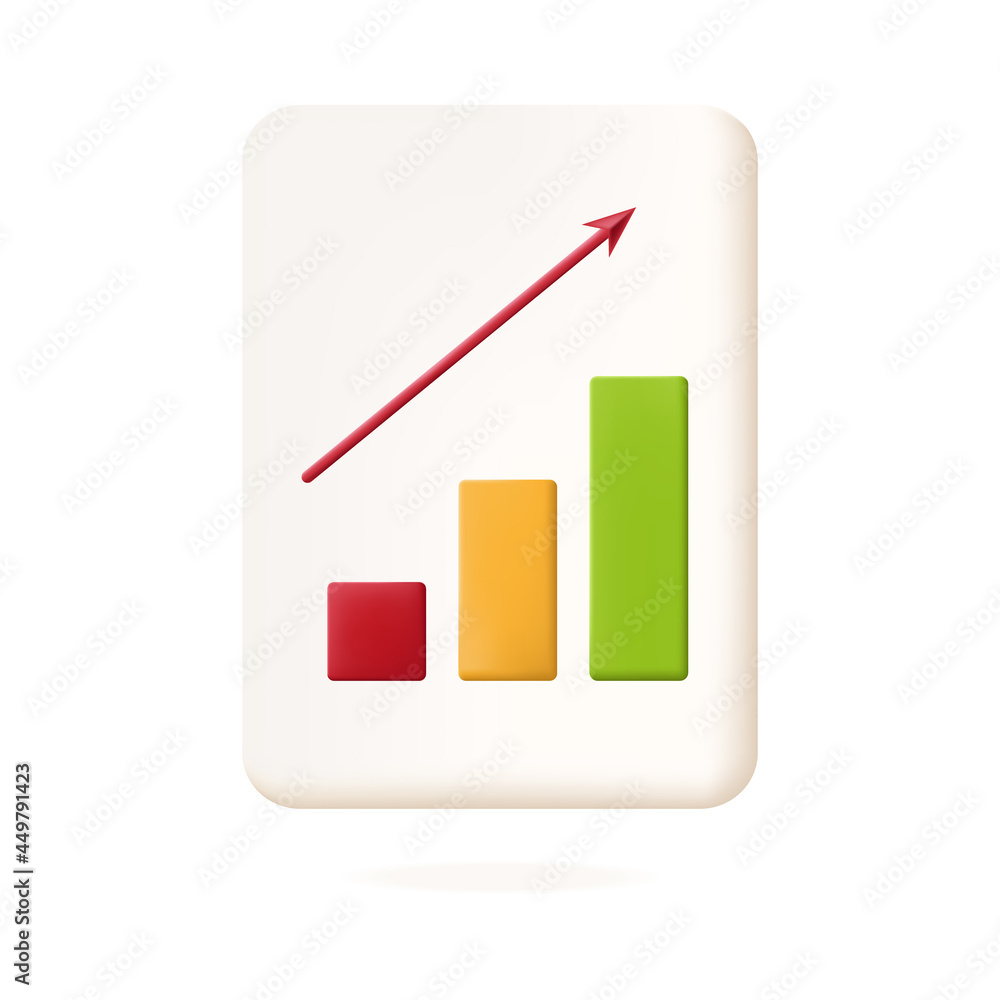 Paper business document or work result 3d. Accounting chart, checking or analyzing data with growth dynamics. Statistics, analysis or audit of changes in key business indicators. Vector illustration Paper business document or work result 3d. Accounting chart, checking or analyzing data with growth dynamics. Statistics, analysis or audit of changes in key business indicators. Vector illustration