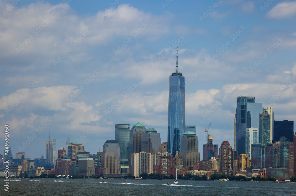 Lower Manhattan of cityscape and famous skyscrapers of New York City Lower Manhattan of cityscape and famous skyscrapers of New York City