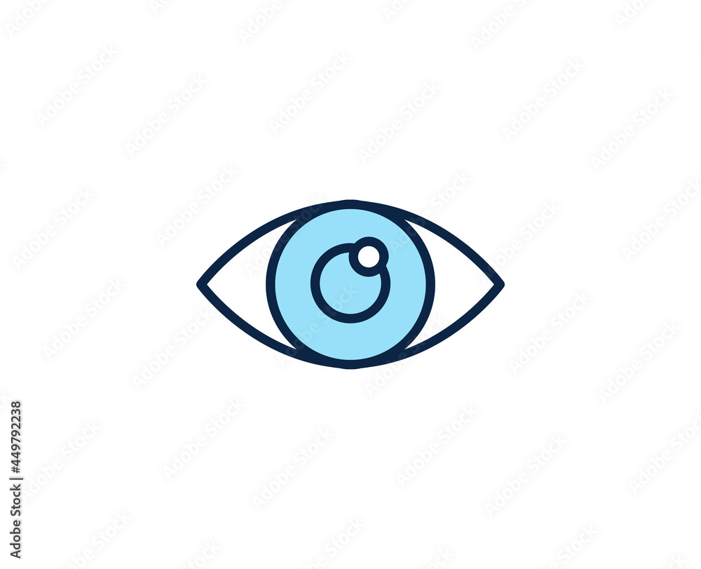 Eye flat icon. Thin line signs for design logo, visit card, etc. Single high-quality outline symbol for web design or mobile app. Marketing outline pictogram. Eye flat icon. Thin line signs for design logo, visit card, etc. Single high-quality outline symbol for web design or mobile app. Marketing outline pictogram.