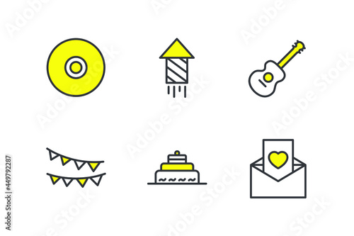 party set icon, isolated party set sign icon, vector illustration