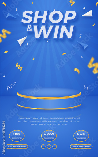 Shop and win invitation contest poster template photo