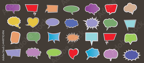 teks baloon with full colour background