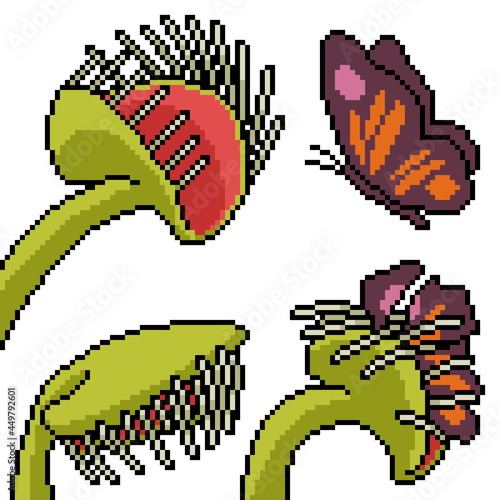 pixel art cruel carnivore plant