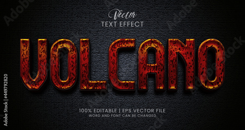 Volcano editable text effect style