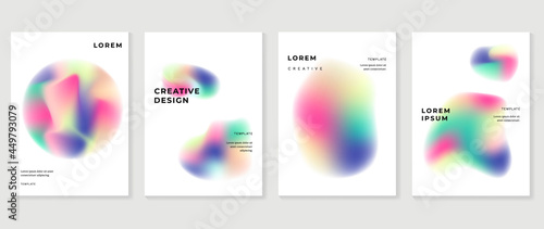 Fluid gradient background. Minimalist posters, cover, wall arts with colorful geometric shapes and liquid color. Modern wallpaper design for presentation, home decoration.  website and banner.