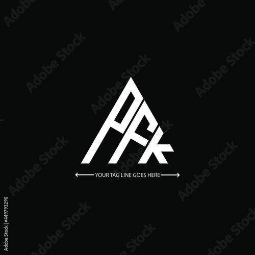 PFK letter logo creative design. PFK unique design photo