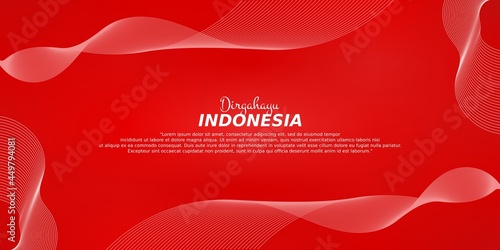 17 august, indonesia independence day background vector, abstract wave line design