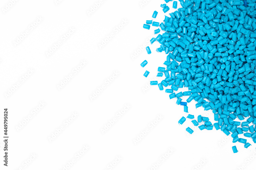 Plastic granules close up for holding,Colorful Plastic granules with white background.