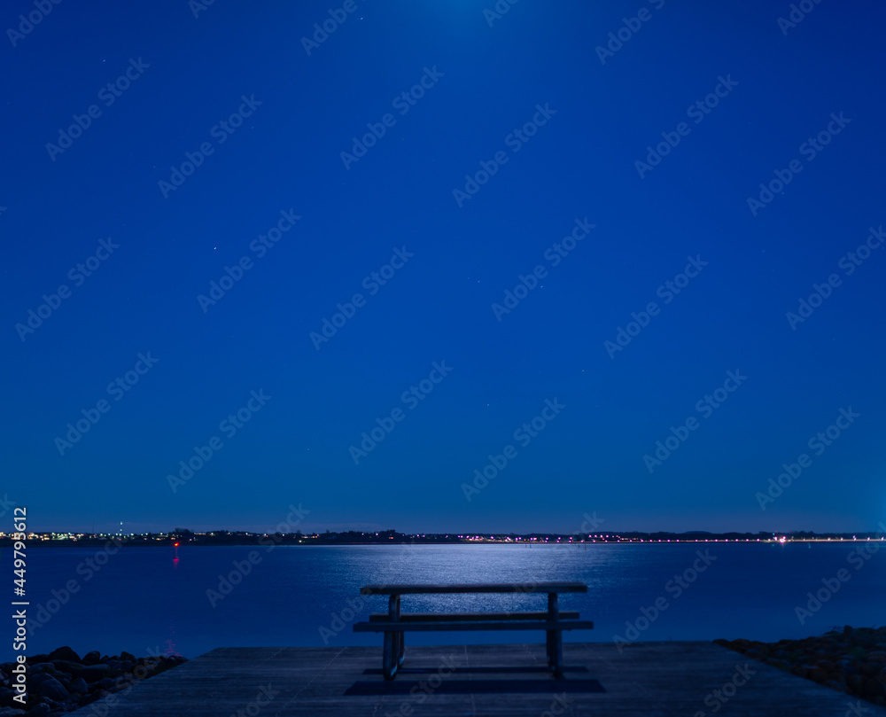pier at night skive denmark 