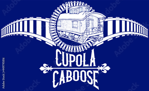 railroad design with wooden caboose