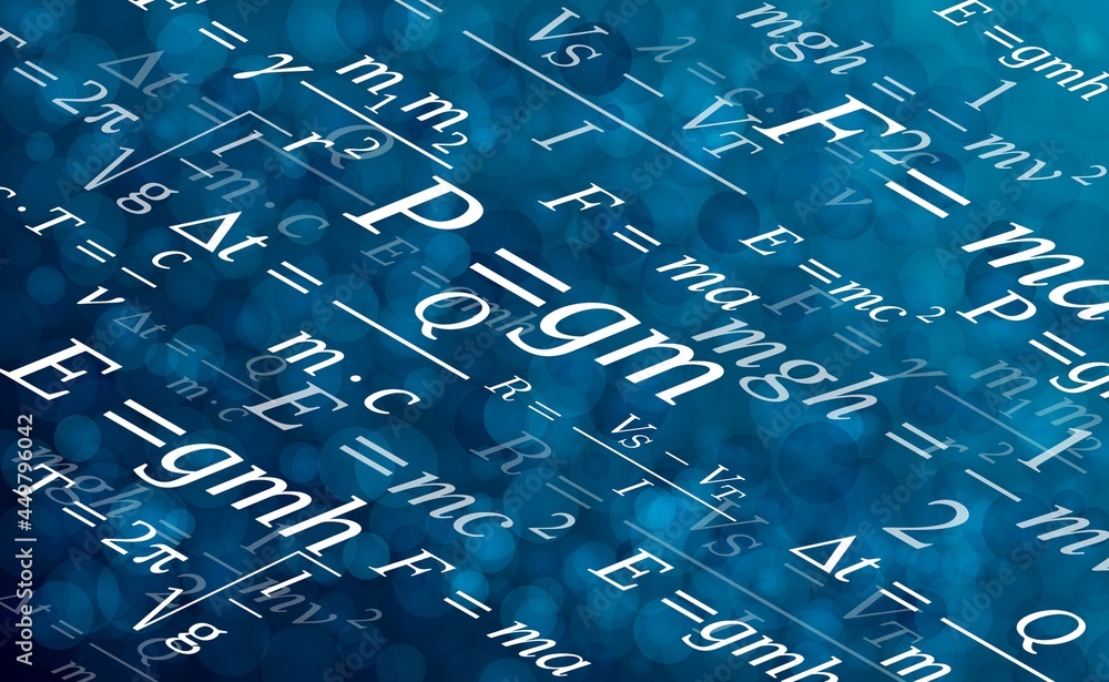 Background for a presentation on physics. Physics of the formula