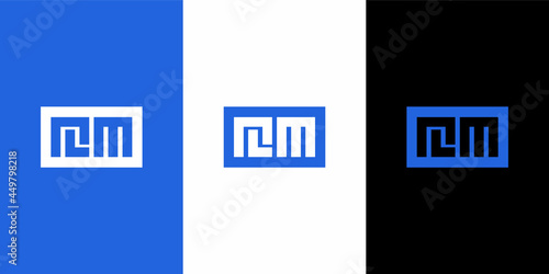 modern initial MLM letter logo design