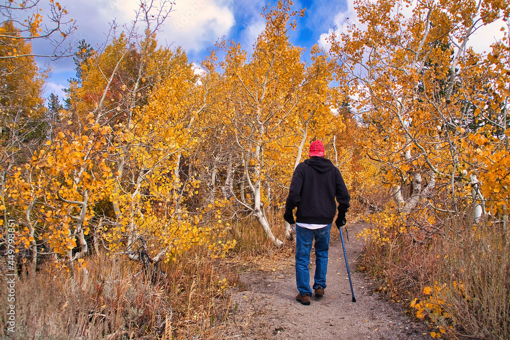 hiking at Mammoth California in the fall
