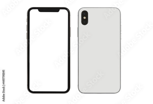 New version of slim smartphone with blank white screen