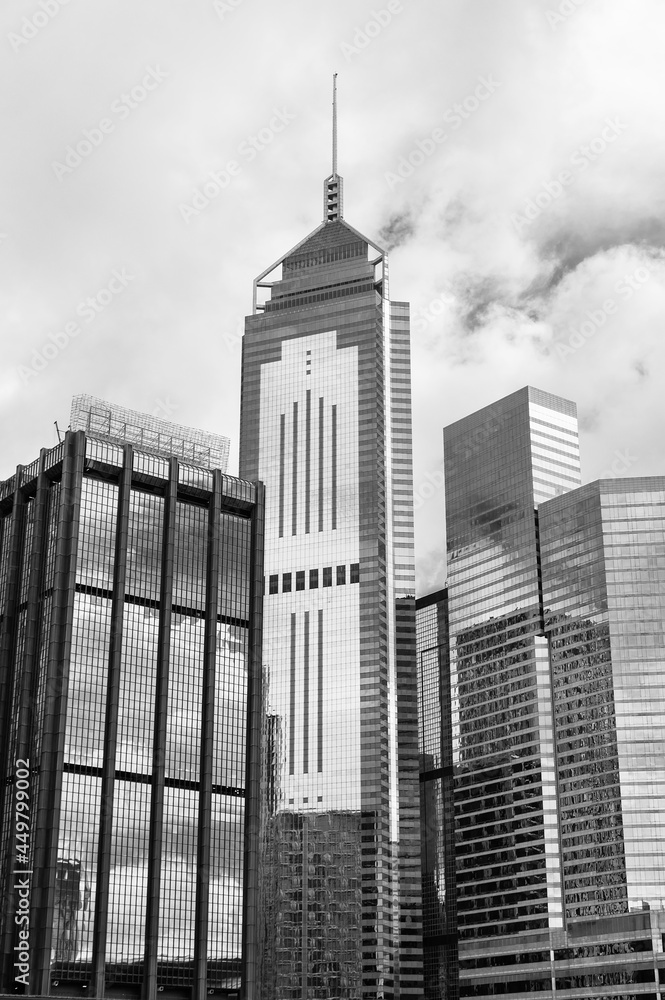 Skyscraper in downtown district of Hong Kong city