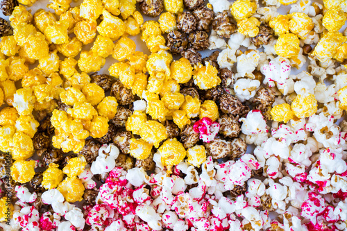 Fried popcorn on the white background