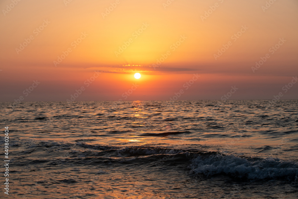 A sunrise seen from the beach of the Black Sea