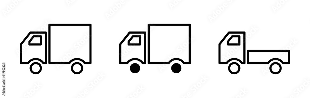 トラックのアイコンセット ベクターイラスト Stock Vector Adobe Stock