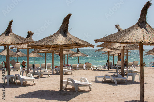 Landscape on the beach in Mangalia city - Romania