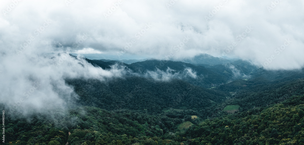 Scenic View Of Majestic Mountain Range In Summer