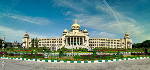 Panoramic view of Vidhana Soudha the Bangalore State Legislature Building. photo