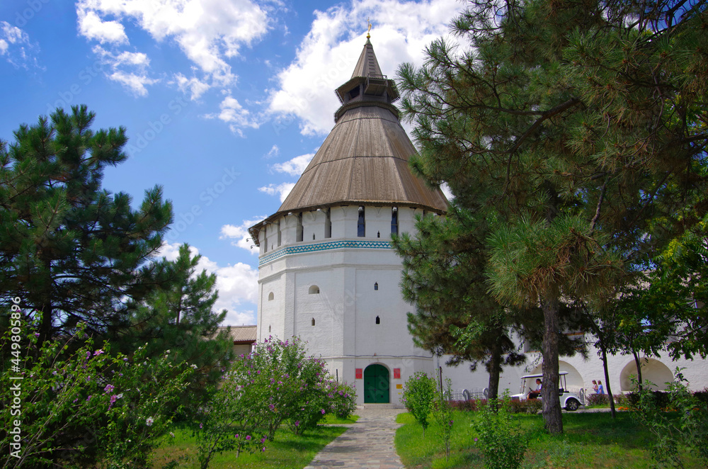 Astrakhan, Russia. View of the wooden tower of the Astrakhan Kremlin.