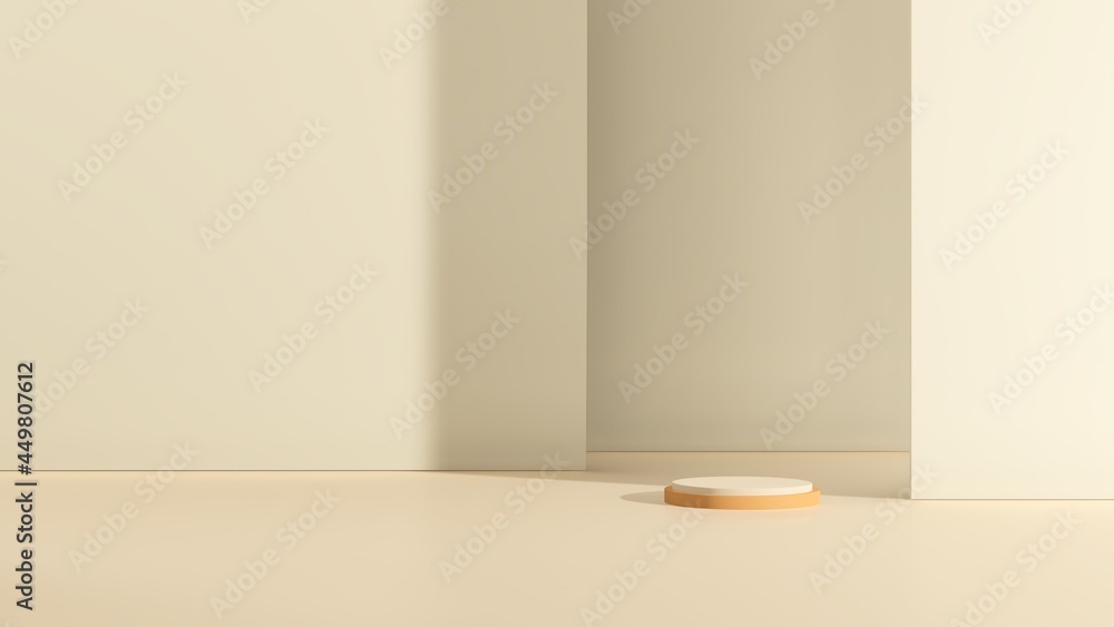 3d render image brown podium with broken white background product display advertisement. 3d render image brown podium with broken white background product display advertisement.