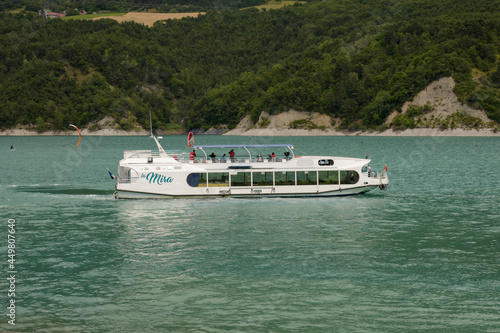 view on the mira boat on the lake of monteynard photo